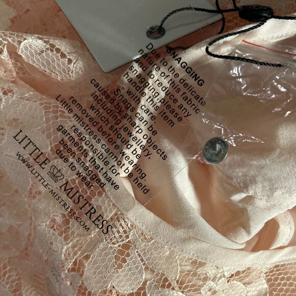 Ladies Little Mistress London NWT SZ 4 Pink & red lace gown vintage wedding prom - Picture 8 of 12